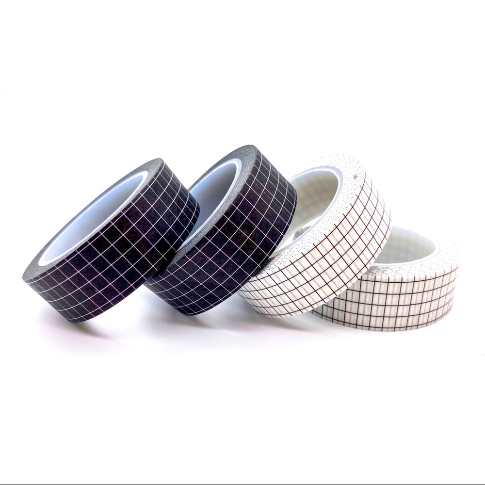 Black & White Grid Washi Set